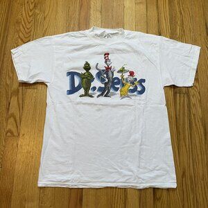 Vintage 1999 Dr Deuss Wear T-Shirt Large Grinch Cat in the Hat Green Eggs & Ham